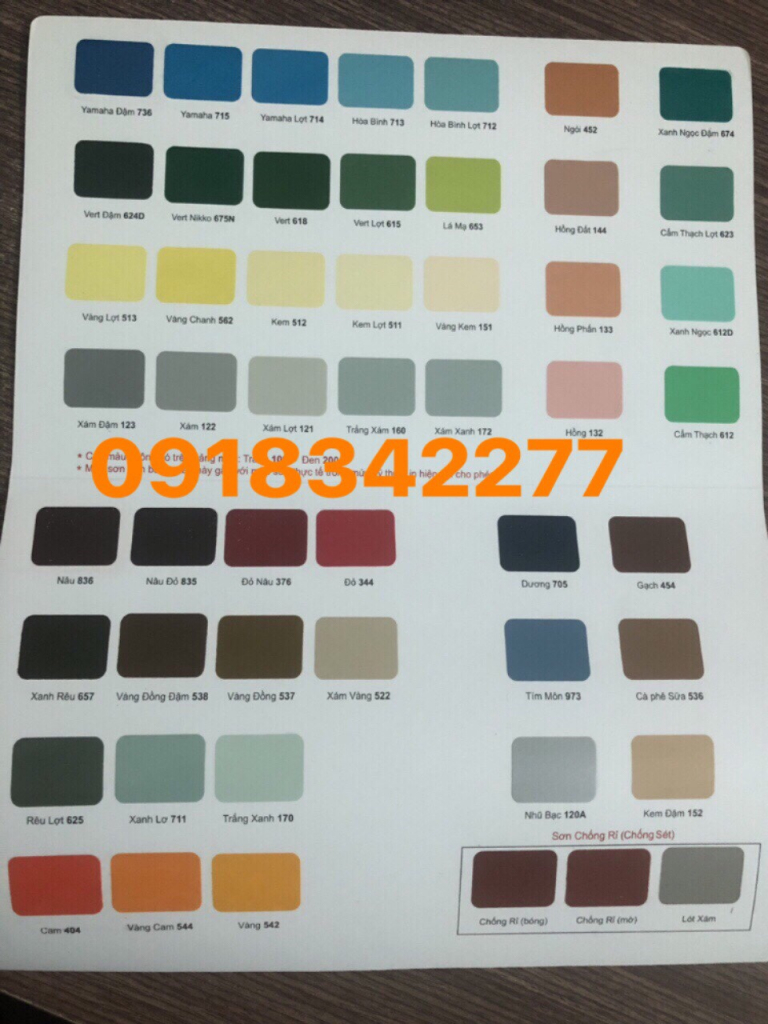 Bảng màu Sơn Bạch tuyết, Catalog Sơn Bạch Tuyết