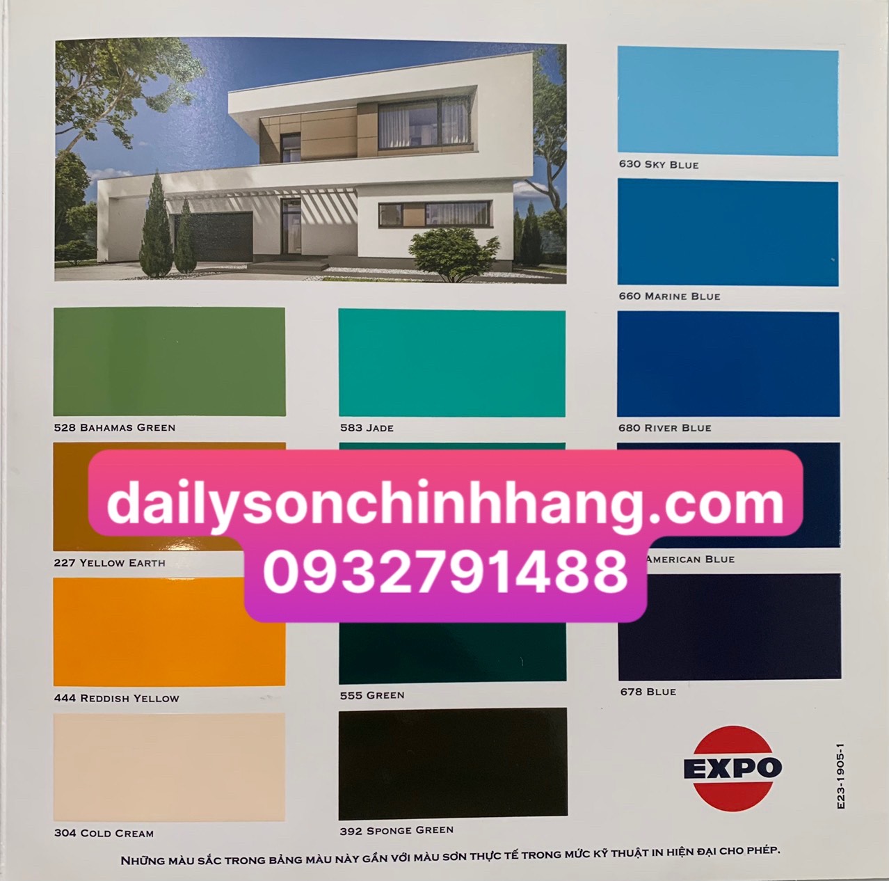 Bảng màu sơn Kẽm Expo 2 thành phần siêu cứng