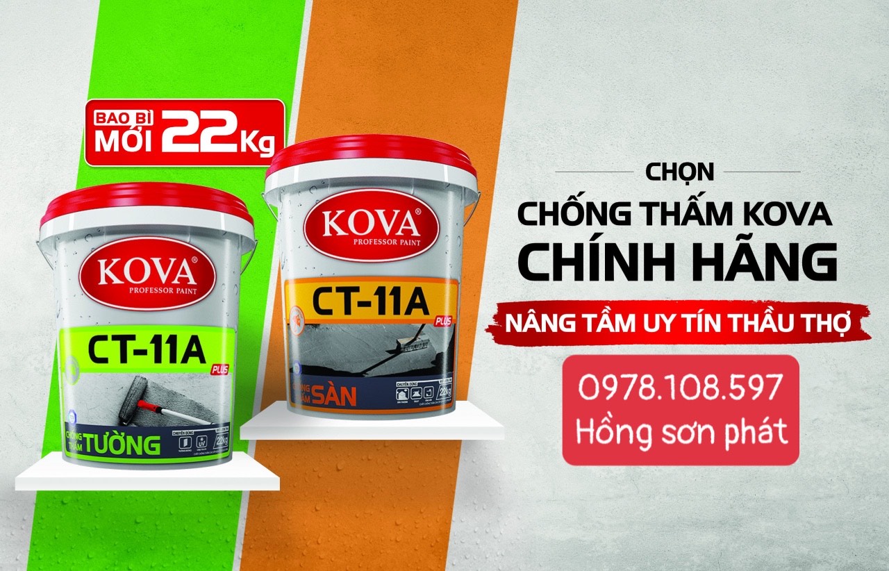 Chất Chống Thấm Pha Xi Măng Kova CT 11A Plus Sàn Thùng 22 kg