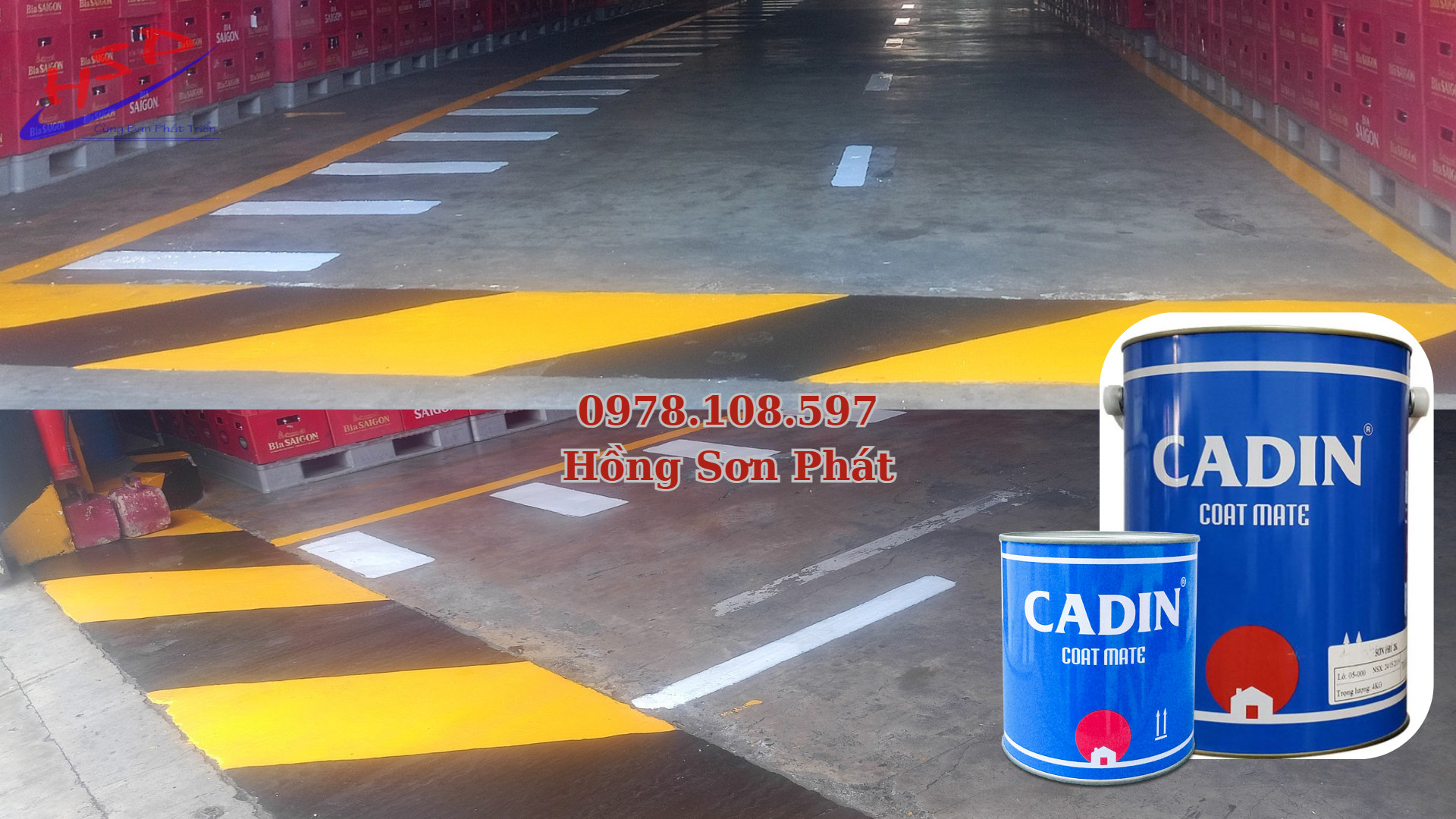 Sơn Cadin Kẻ Vạch Phản Quang KV100 Cho Các Nhà Máy Giá Rẻ  