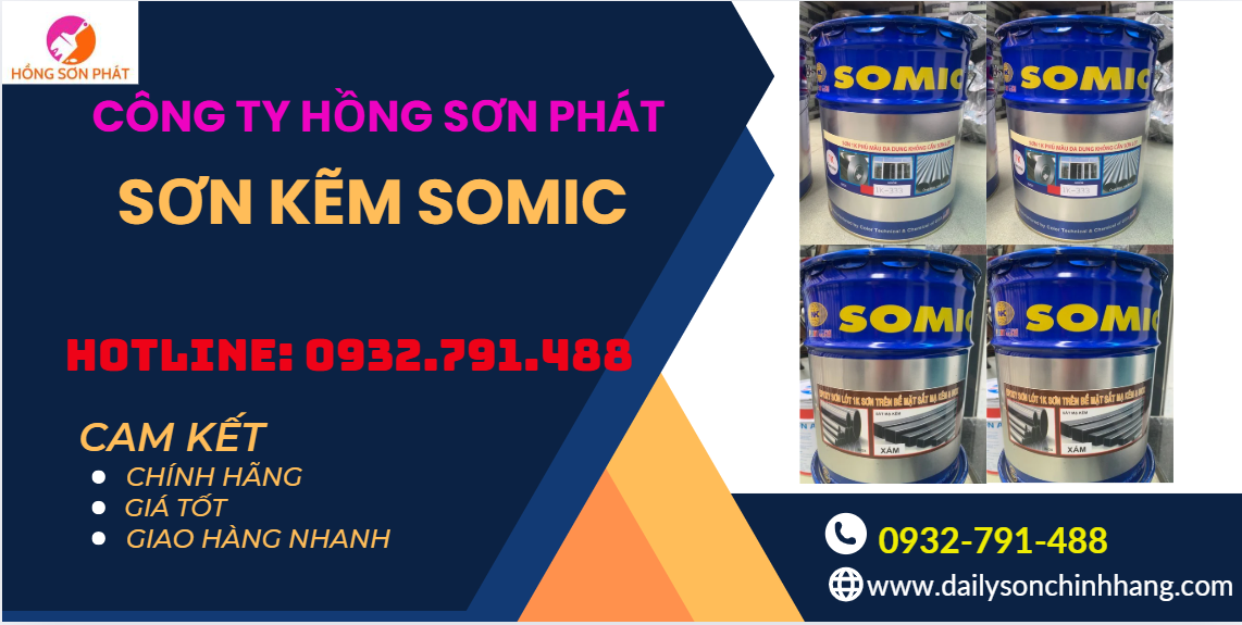 Cửa Hàng Sơn Kẽm SOMIC Sơn 1K Phủ Màu Đa Dụng Không Cần Lót
