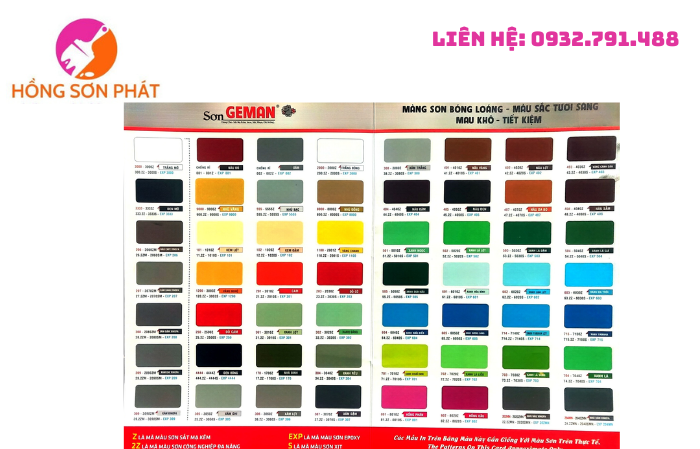Bảng màu sơn kẽm Geman mới nhất 2026