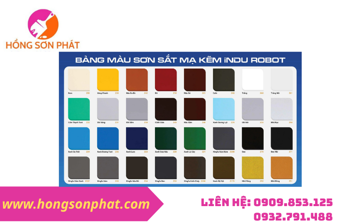 Bẩng Màu Sơn Sắt Mạ Kẽm iNDU Robot Mới Nhất 2026