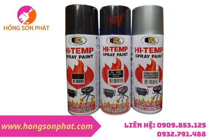 Sơn Xịt Chịu Nhiệt Bosny Hi-Temp 1200F Nhập Thái Lan