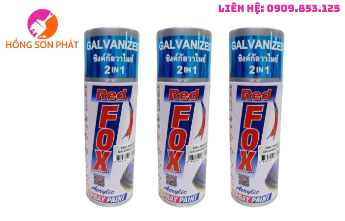 Sơn Xịt Mạ Kẽm Redfox Zinc Galvanized 2IN1 Giá Rẻ