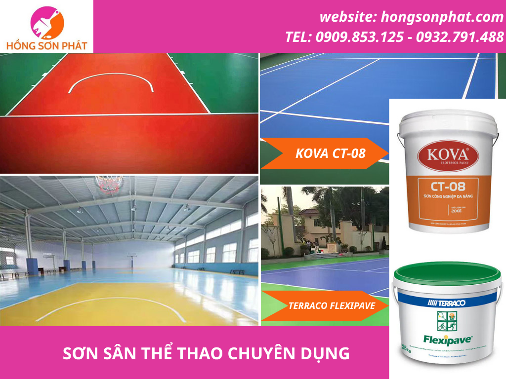 Phân Phối Sơn Sân Thể Thao Terraco Flexipave, Kova CT-08 Giá Rẻ