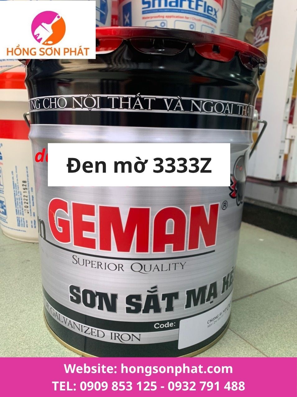 Sơn Kẽm Geman Màu Đen Mờ 3333Z Giá Sỉ Hàng Sẵn Giao Ngay